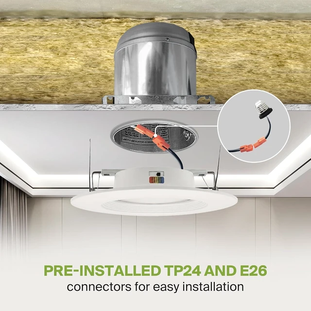 Alt view image 3 of 7 - ASD 6 Pack Retrofit LED Recessed Lighting 6 Inch, 5CCT Wafer Lights