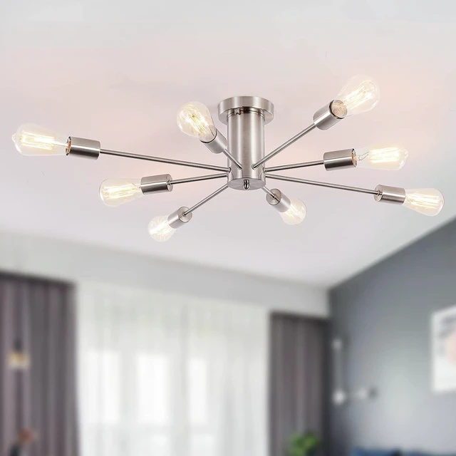 Main image of Modern Sputnik Chandelier, 8-Light Ceiling Light Fixture - E26 Base