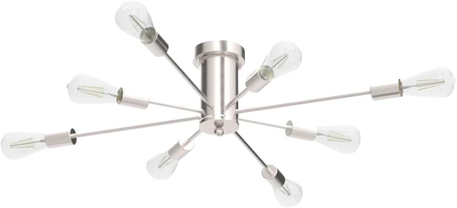 Alt view image 4 of 7 - Modern Sputnik Chandelier, 8-Light Ceiling Light Fixture - E26 Base