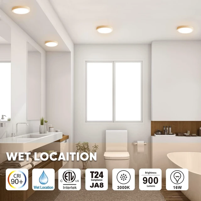 Alt view image 2 of 6 - 7" LED Flush Mount Ceiling Light120V 16W 900LM3000K Warm White Round Flat Panel Light, Surface Mounted DownlightWhite
