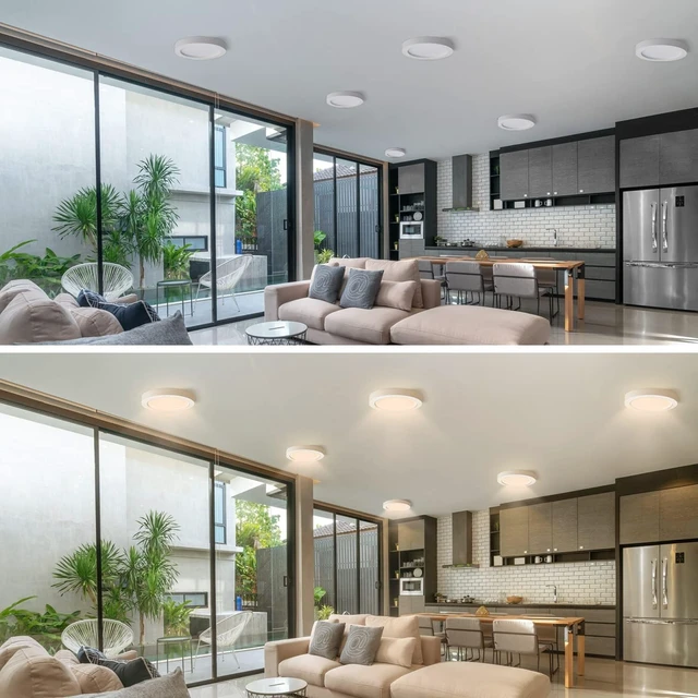 Alt view image 6 of 6 - 7" LED Flush Mount Ceiling Light120V 16W 900LM3000K Warm White Round Flat Panel Light, Surface Mounted DownlightWhite