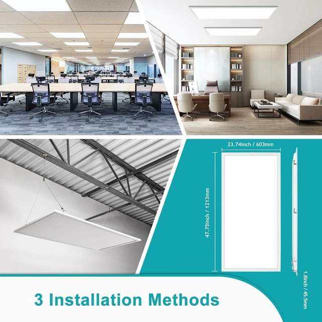 Alt view image 5 of 7 - 6 Pack 2x4 LED Flat Panel Lights - Drop Ceiling Light Fixture