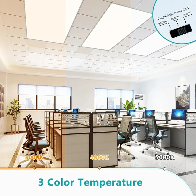 Alt view image 3 of 7 - 6 Pack 2x4 LED Flat Panel Lights - Drop Ceiling Light Fixture