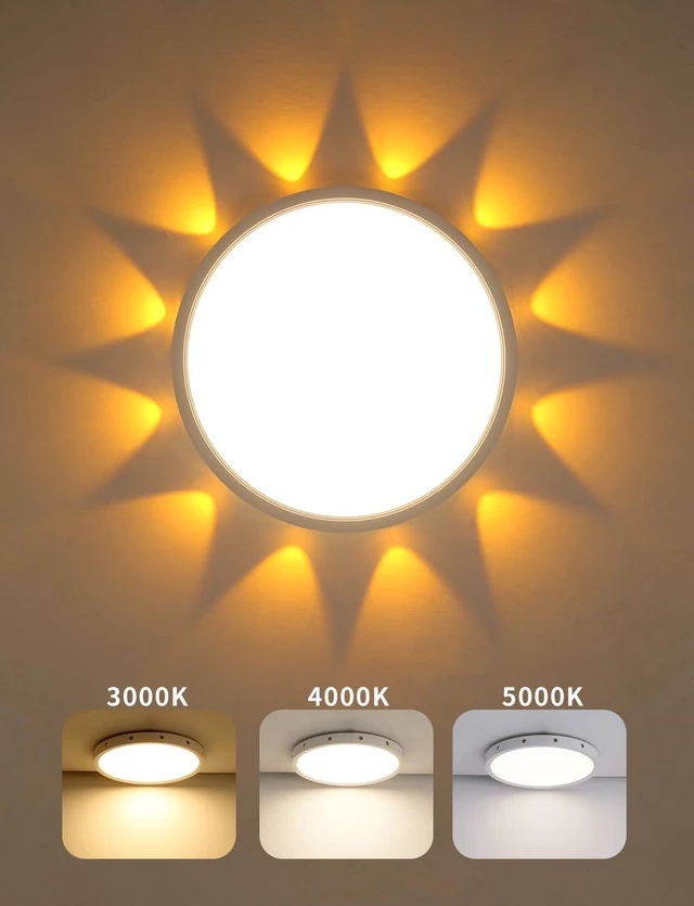 Alt view image 4 of 7 - 12in 24W Flush Mount led Ceiling Light fixtures 3000-6500K Remote