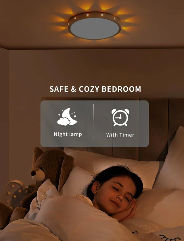 Alt view image 3 of 7 - 12in 24W Flush Mount led Ceiling Light fixtures 3000-6500K Remote