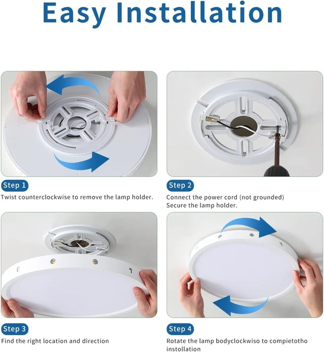 Alt view image 7 of 7 - 12in 24W Flush Mount led Ceiling Light fixtures 3000-6500K Remote