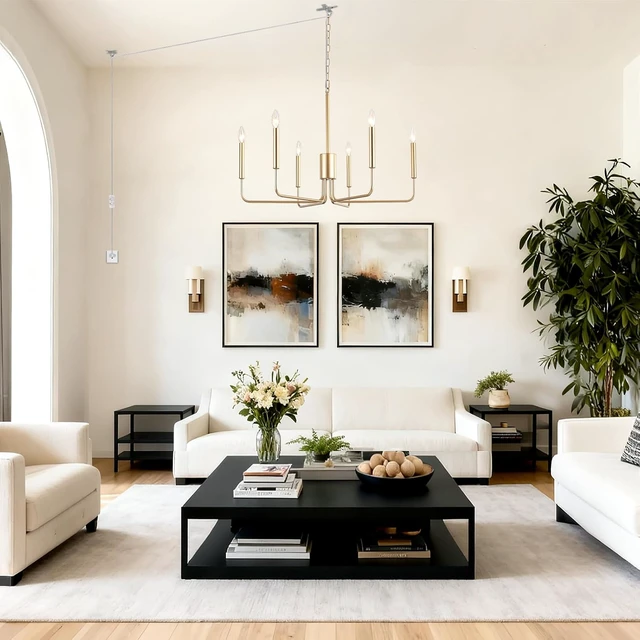 Alt view image 4 of 7 - 6 Lights Plug in ChandelierGold Pendant Light Hanging Light Fixture 29"