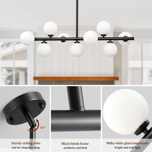 Alt view image 2 of 7 - Mid Century Modern Sputnik Chandeliers,9-Light Dining Room Light Fixture