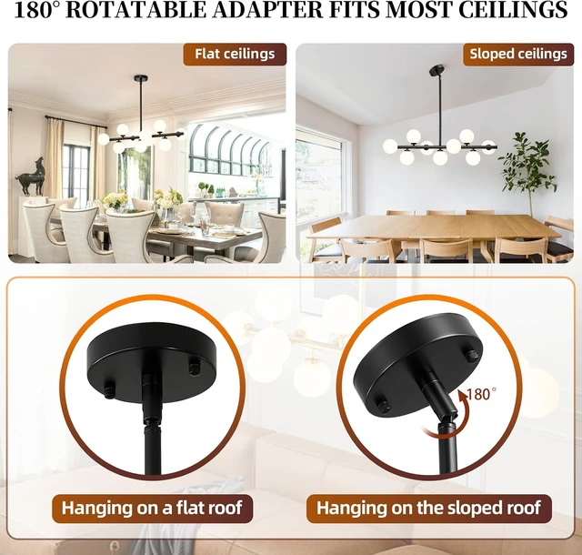 Alt view image 4 of 7 - Mid Century Modern Sputnik Chandeliers,9-Light Dining Room Light Fixture