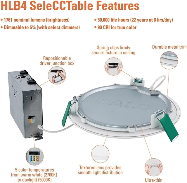 Alt view image 3 of 7 - HALO HLB Canless LED Recessed Lighting 8 inch 5CCT 1600lm