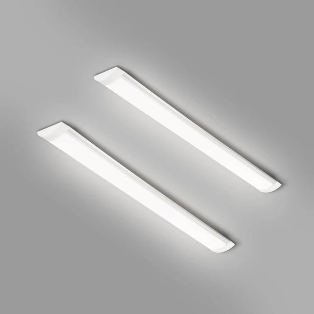 Main image of 2 Packs 2FT LED Batten Light, Ultra-Thin Ceiling Surface Mounted Light, 20W, Day Light 4000K, IP20, LED Ceiling Lamp for Garage, Shop, Hallway, Office, Market