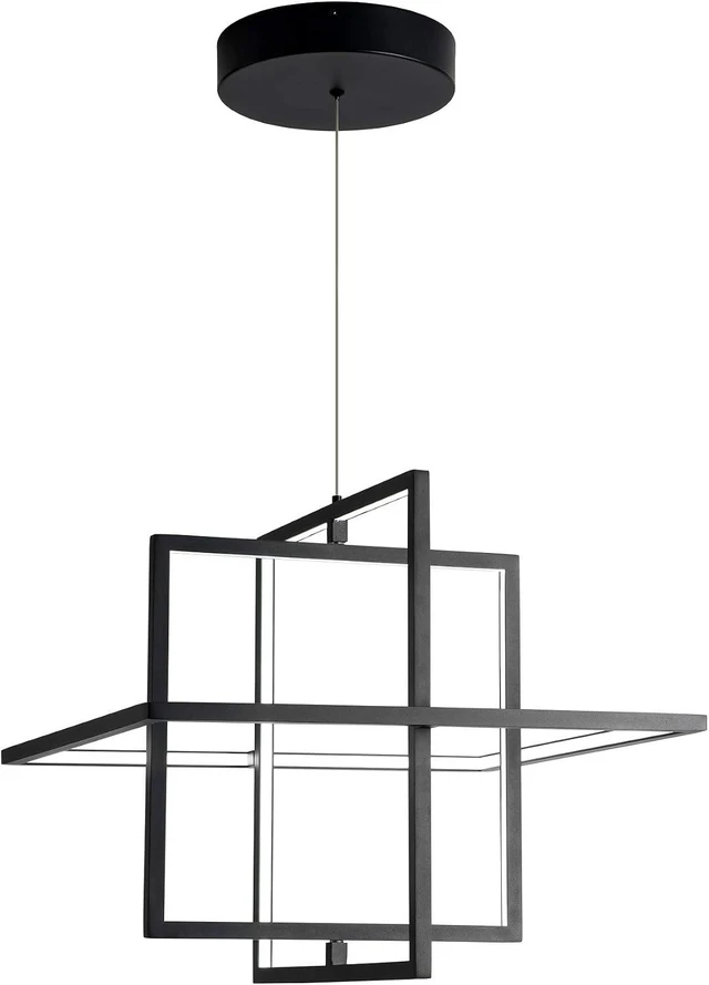 Main image of Modern Black LED Square Hanging Pendant Chandelier,90W