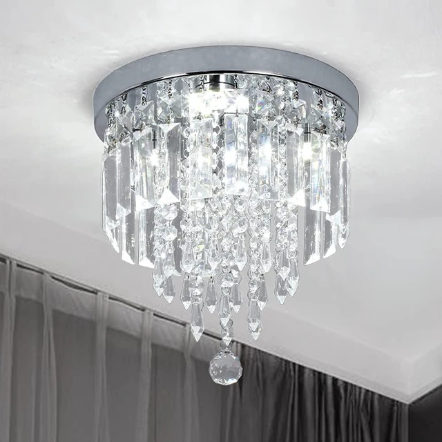 Main image of Deckrico Crystal Flush Mount Ceiling Light Modern Chandelier for Bedroom Hallway