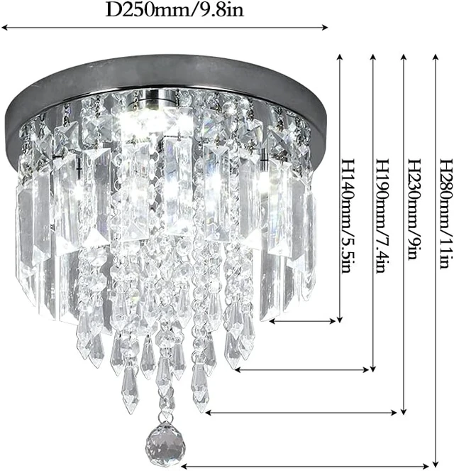 Alt view image 2 of 7 - Deckrico Crystal Flush Mount Ceiling Light Modern Chandelier for Bedroom Hallway