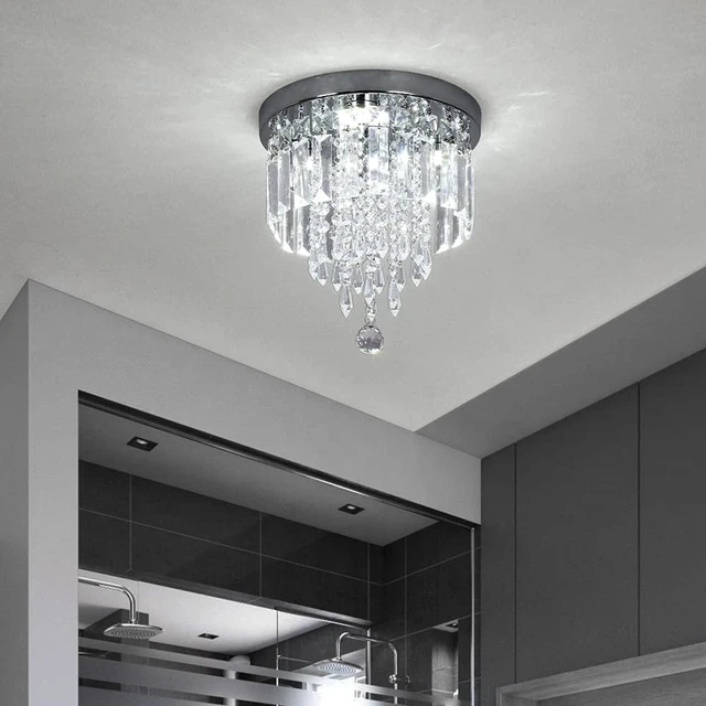 Alt view image 5 of 7 - Deckrico Crystal Flush Mount Ceiling Light Modern Chandelier for Bedroom Hallway
