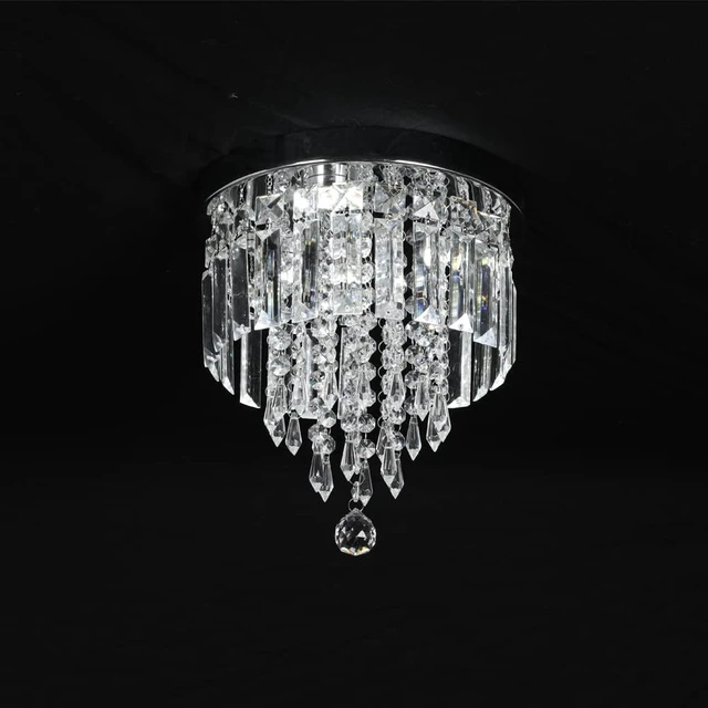 Alt view image 4 of 7 - Deckrico Crystal Flush Mount Ceiling Light Modern Chandelier for Bedroom Hallway
