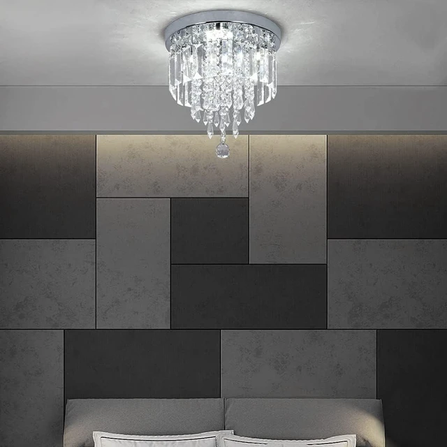 Alt view image 6 of 7 - Deckrico Crystal Flush Mount Ceiling Light Modern Chandelier for Bedroom Hallway