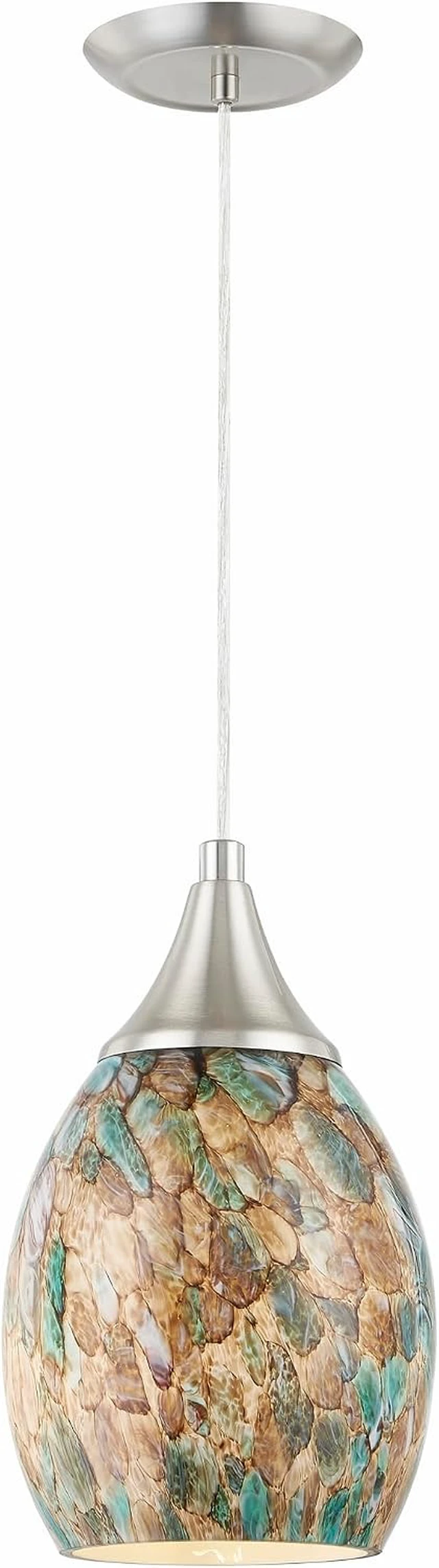 Alt view image 2 of 6 - Glassland® Pendant Lighting Fixtures, Mini Pendant Light in Brushed Nickel