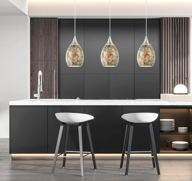 Alt view image 4 of 6 - Glassland® Pendant Lighting Fixtures, Mini Pendant Light in Brushed Nickel