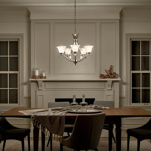 Alt view image 7 of 7 - Kichler Dover 5-Light Chandelier, Brushed Nickel