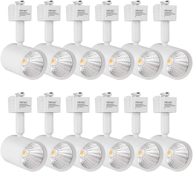 Main image of mirrea 12 Pack J Type LED Track Lighting Heads 6.5W 3000K Warm White