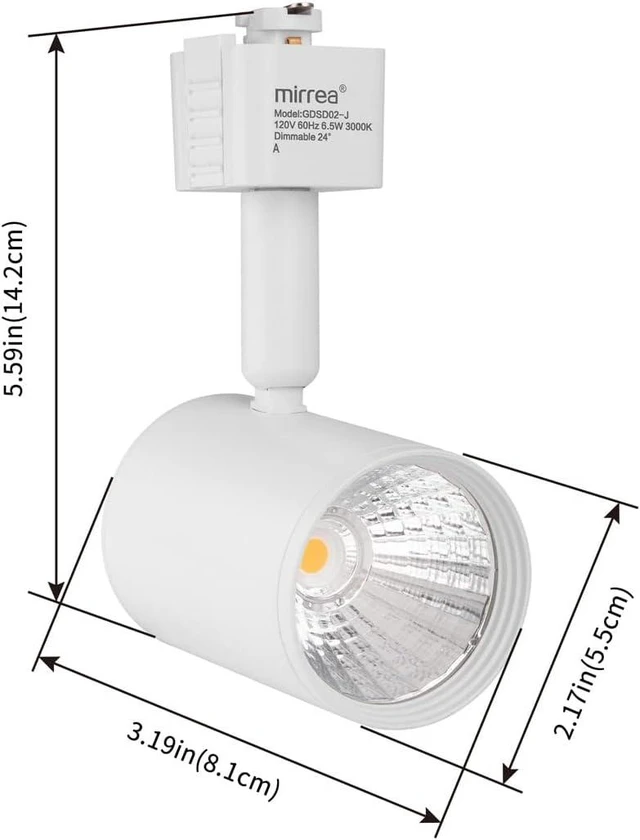 Alt view image 5 of 7 - mirrea 6 Pack J Type LED Track Lighting Heads 6.5W 3000K Warm White