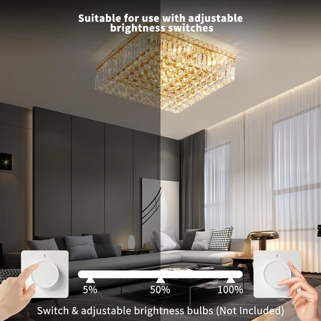Alt view image 7 of 7 - 20" Modern Crystal Chandelier, 12-Light Gold Crystal Flush Mount Chandelier, K9 Square Ceiling Lights Raindrop Chandeliers Light Fixture for Dining Room Entryway Foyer Bedroom Kitchen Living Room