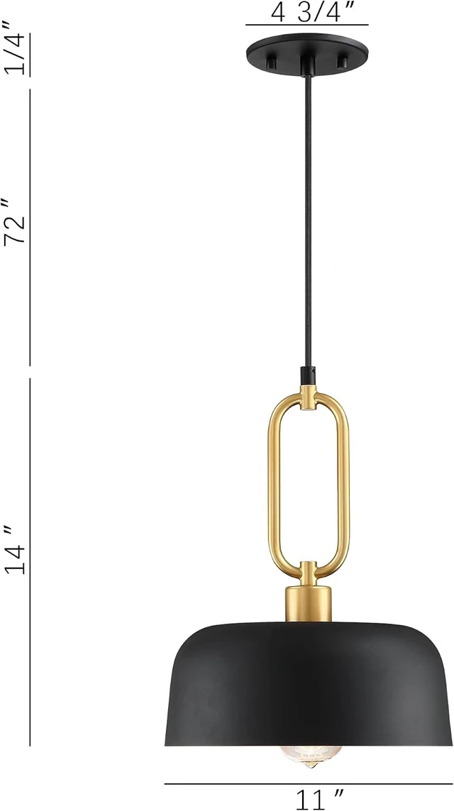 Alt view image 2 of 7 - Industrial Pendant Lighting Fixture, 2-Pack Black Farmhouse Pendant Light