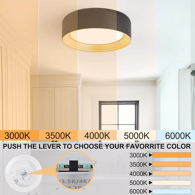 Alt view image 4 of 7 - Dimmable Flush Mount Ceiling Light, 11.81 inch LED 5CCT Fixtures