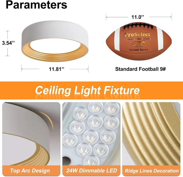 Alt view image 3 of 7 - 11.81 Inch Dimmable Modern LED Flush Mount Ceiling Light Fixture