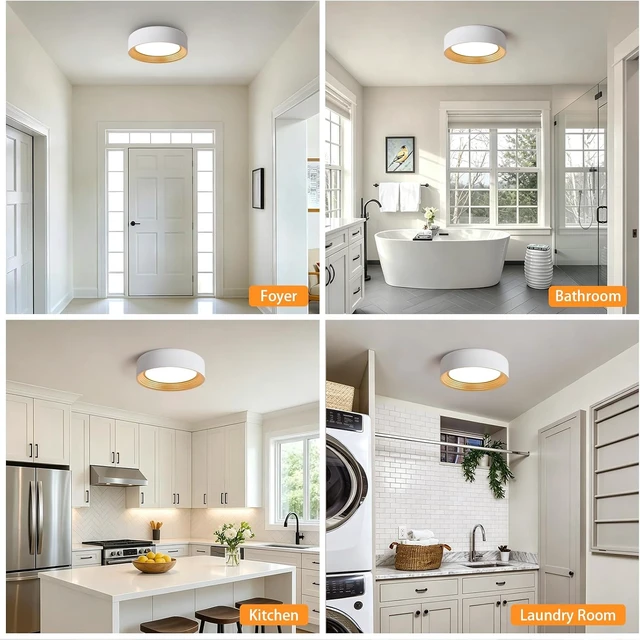 Alt view image 4 of 7 - 11.81 Inch Dimmable Modern LED Flush Mount Ceiling Light Fixture