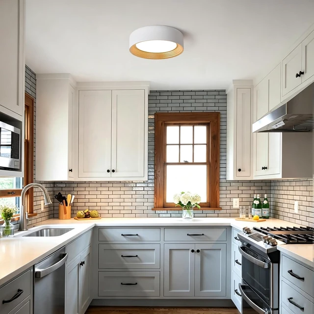 Alt view image 6 of 7 - 11.81 Inch Dimmable Modern LED Flush Mount Ceiling Light Fixture