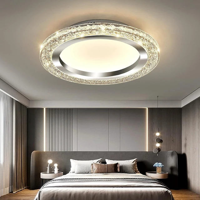 Alt view image 5 of 7 - UOFUS 32W LED Flush Mount Ceiling Light Chrome 15.7inch Modern Round Ceiling Light Fixture 3000K-6000K Super Bright Circle Ceiling Lamp for Bedroom Kitchen Dining Room Entryway Hallway Foyer