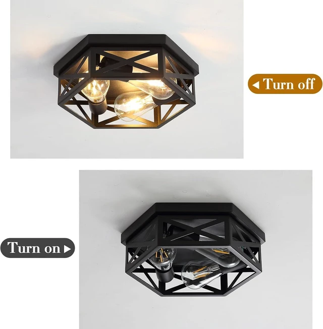 Alt view image 4 of 7 - 13 inch Black Flush Mount Ceiling Light Fixture,1 Pack