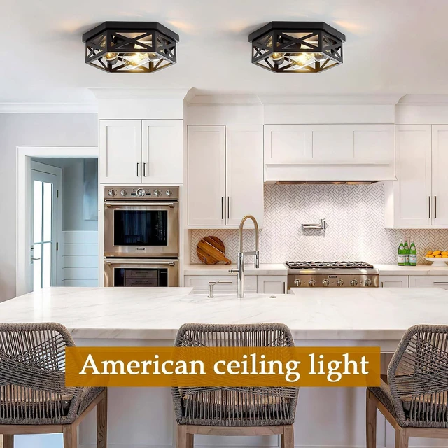 Alt view image 6 of 7 - 13 inch Black Flush Mount Ceiling Light Fixture,1 Pack
