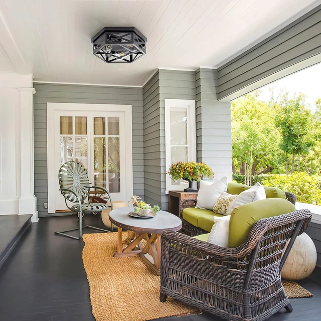 Alt view image 7 of 7 - 13 inch Black Flush Mount Ceiling Light Fixture,1 Pack