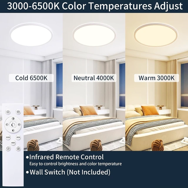 Alt view image 2 of 7 - MOONSEA 20 Inch Flush Mount LED Ceiling Light with Remote Control 45W