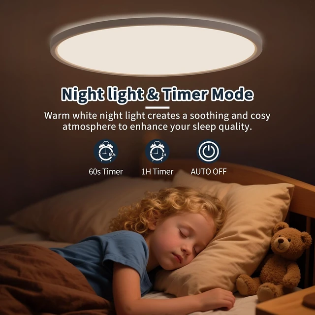 Alt view image 4 of 7 - MOONSEA 20 Inch Flush Mount LED Ceiling Light with Remote Control 45W