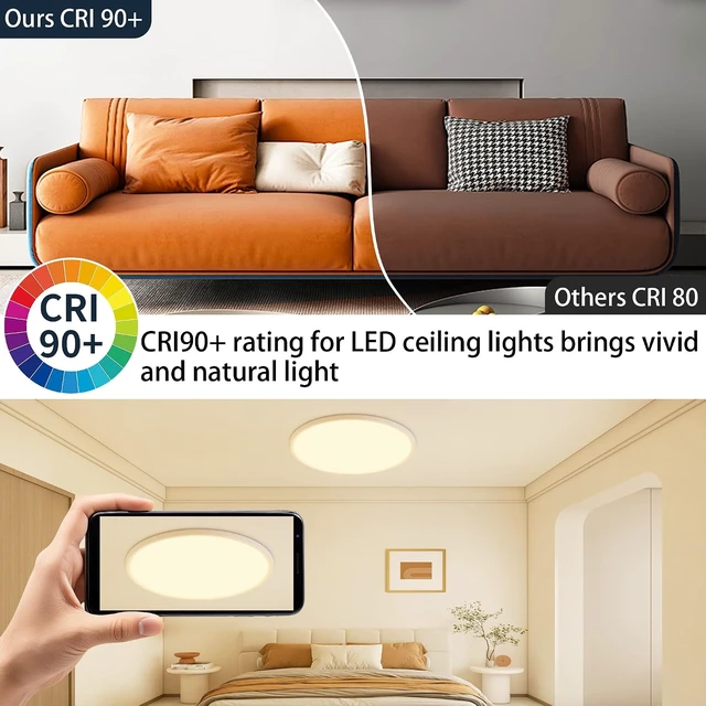 Alt view image 7 of 7 - MOONSEA 20 Inch Flush Mount LED Ceiling Light with Remote Control 45W