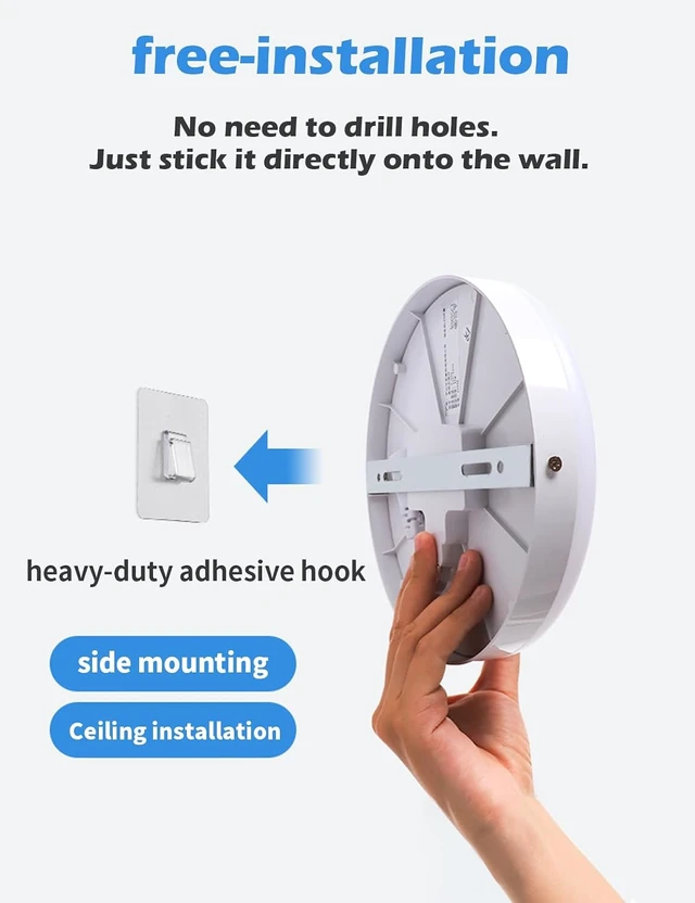 Alt view image 3 of 7 - Plug in LED Ceiling Light 2-Pack,Flush Mount,for Bedroom,Wall Mounted Light with 16.4ft Power Cord,Versatile Lighting for Balcony Cabinet Bathroom Closet Storage Room Office Garage Corridor