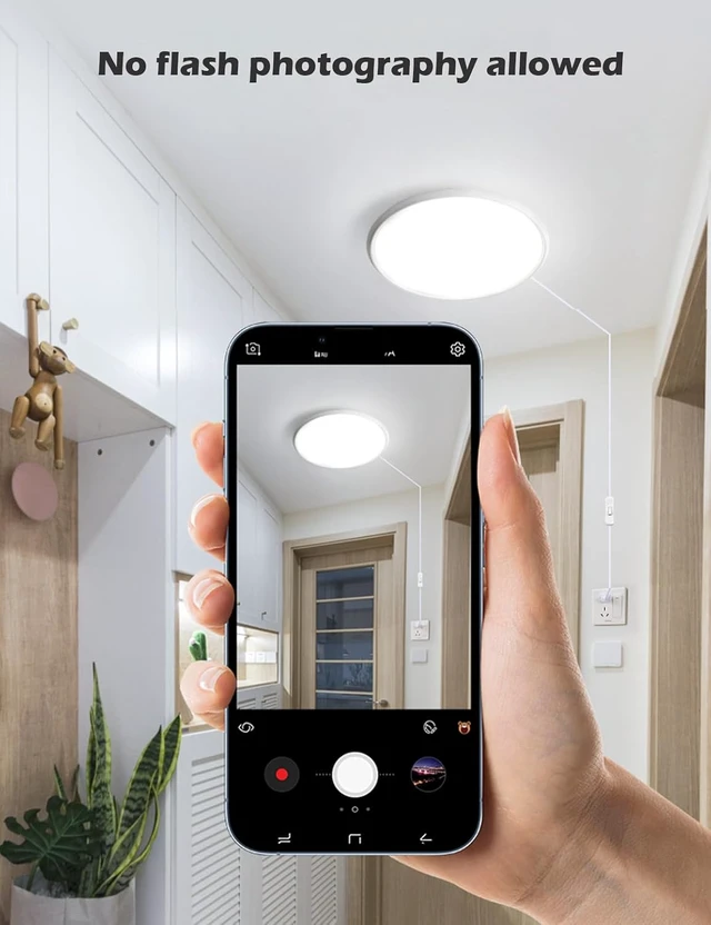 Alt view image 7 of 7 - Plug in LED Ceiling Light 2-Pack,Flush Mount,for Bedroom,Wall Mounted Light with 16.4ft Power Cord,Versatile Lighting for Balcony Cabinet Bathroom Closet Storage Room Office Garage Corridor