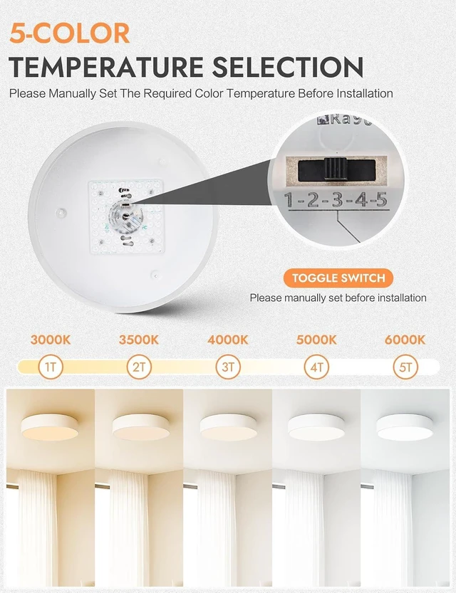 Alt view image 5 of 7 - 11.81in Dimmable Modern White Flush Mount LED Ceiling Light Fixture