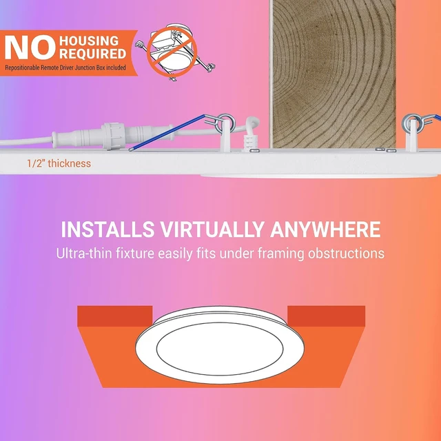 Alt view image 3 of 7 - HALO HLB LED Recessed Lighting 4 in Smart Wi-Fi RGBWW Canless ceiling Light