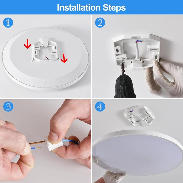 Alt view image 7 of 7 - Smart Ceiling Light with Remote Control - 12Inch 30W Flush Mount Ceiling Light, RGB Color Changing Ambient Light for Bedroom, Kitchen, Dining Room, Basements