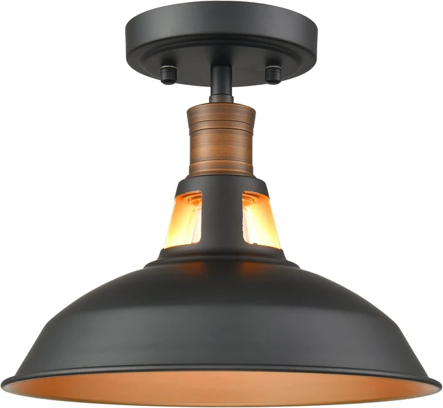 Main image of CLAXY Industrial Farmhouse Ceiling Light 1-Light Barn Ceiling Light