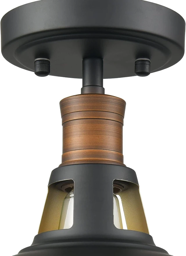Alt view image 2 of 7 - CLAXY Industrial Farmhouse Ceiling Light 1-Light Barn Ceiling Light