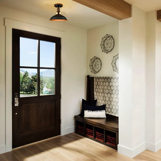 Alt view image 3 of 7 - CLAXY Industrial Farmhouse Ceiling Light 1-Light Barn Ceiling Light