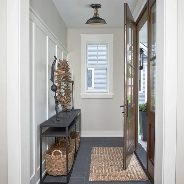 Alt view image 4 of 7 - CLAXY Industrial Farmhouse Ceiling Light 1-Light Barn Ceiling Light