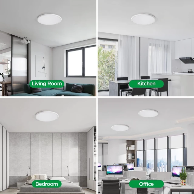 Alt view image 6 of 7 - ocioc 18inch Flush Mount Ceiling Light, 36W 3600LM 5CCT Selectable, Dimmable LED Ceiling Light Fixture for Kitchen Bedroom Living Room, Modern Low Profile Style