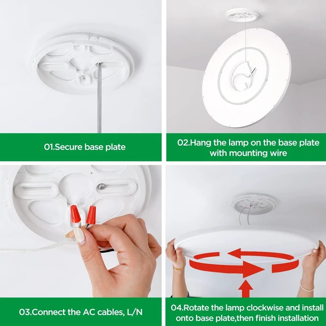 Alt view image 7 of 7 - ocioc 18inch Flush Mount Ceiling Light, 36W 3600LM 5CCT Selectable, Dimmable LED Ceiling Light Fixture for Kitchen Bedroom Living Room, Modern Low Profile Style